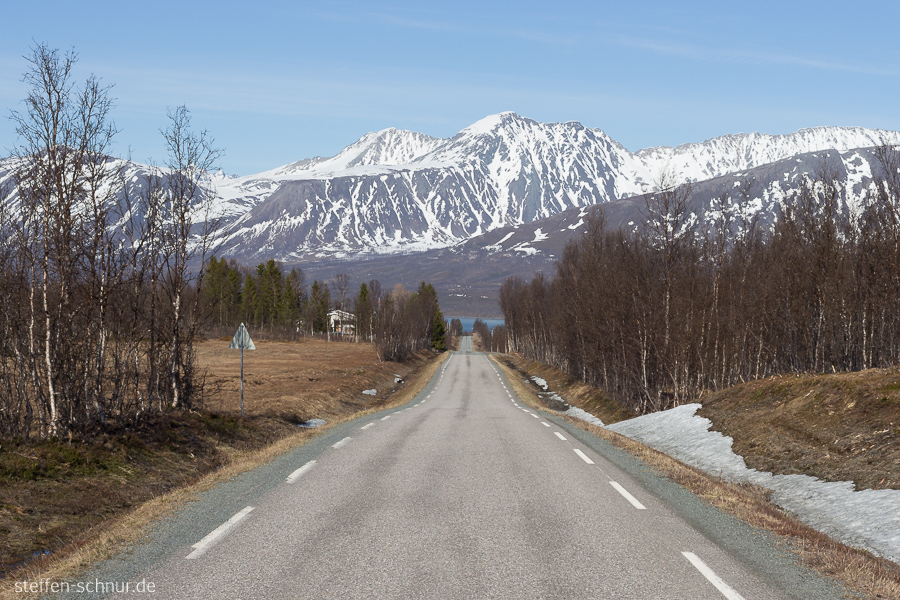 Schnee Berge Norwegen Strasse
