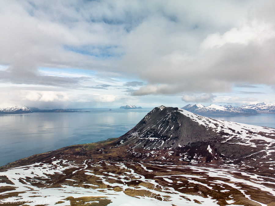 Berg Fernsicht Landschaft Meer Norwegen Wolken