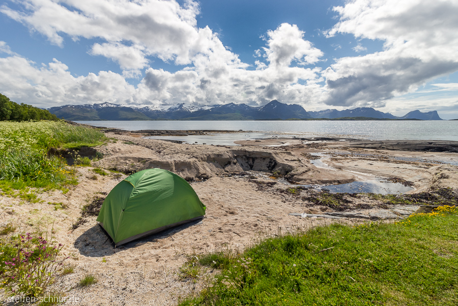 Senja Norwegen Strand Zelt camping