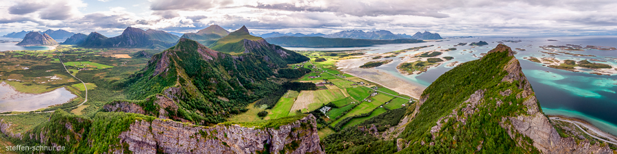 Nordland Polarkreis Insel Norwegen Panorama