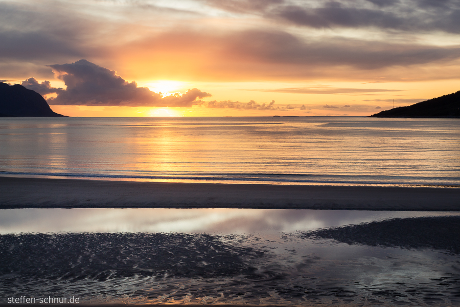 Sonnenuntergang Polarkreis Küste Norwegen