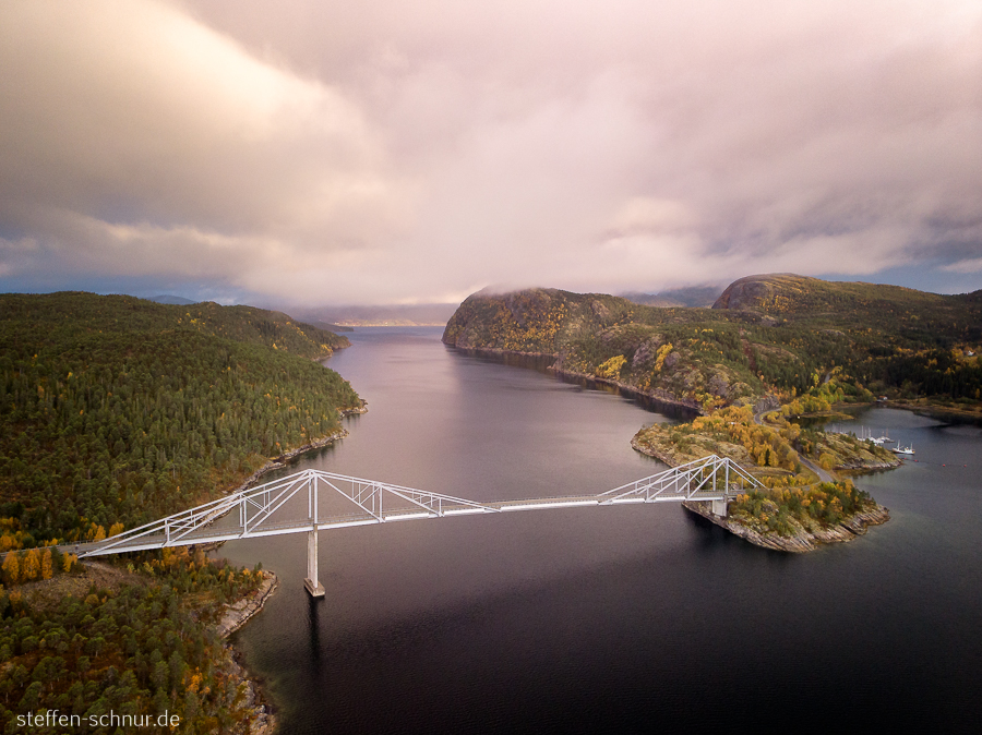 Trøndelag Brücke Fjord Luftaufnahme Norwegen
