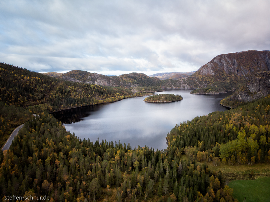 Trøndelag Insel Luftaufnahme Norwegen See