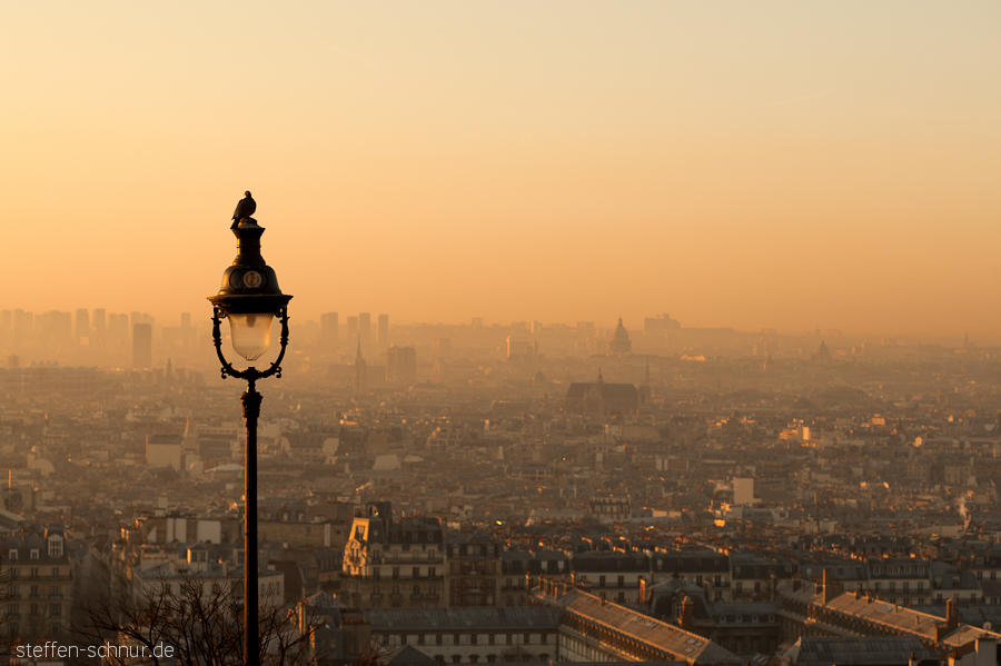 Paris Frankreich Lampe Panorama über Paris Taube