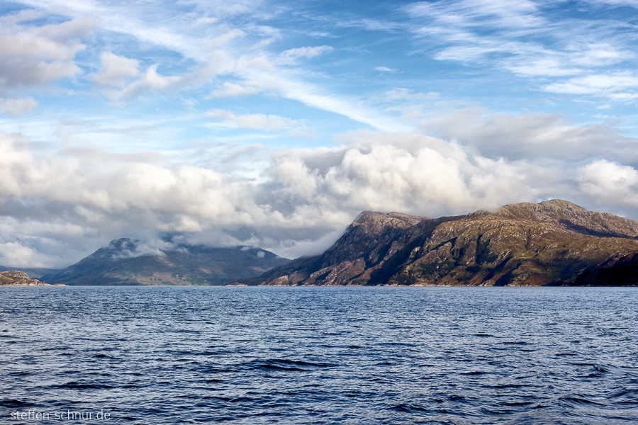 Berge Schottland Küste Meer Wolken