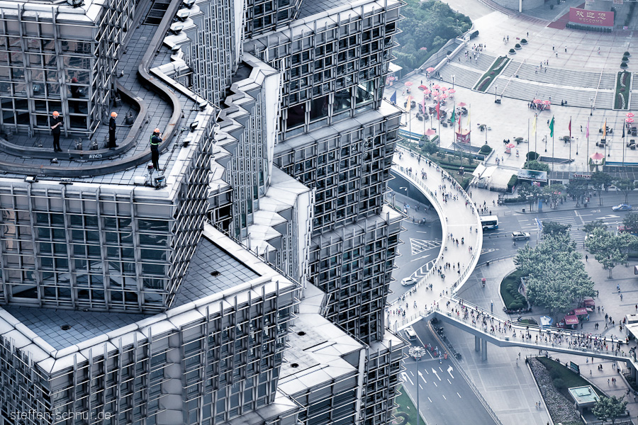 Shanghai China Architektur Dach Fussgänger Fussgängerbrücke Jin Mao Tower