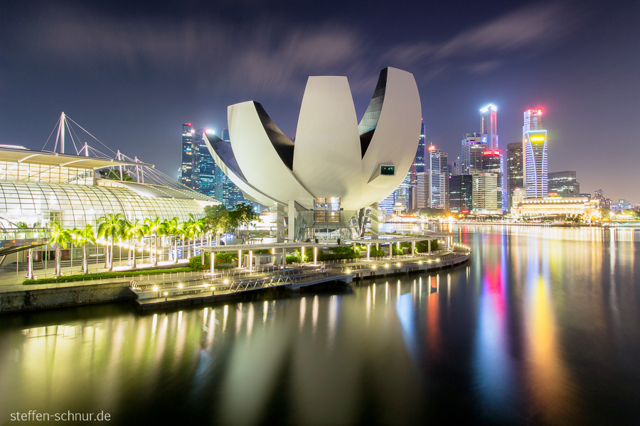 Skyline Singapur Hochhäuser Nacht