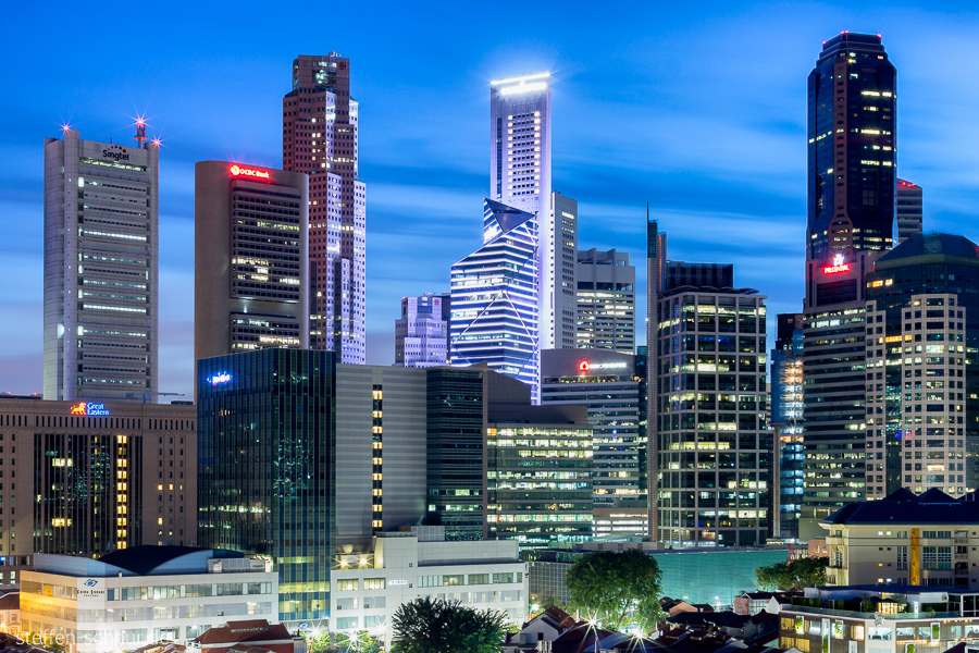 Singapur Großstadt Hochhäuser Häusermeer Wolkenkratzer modern