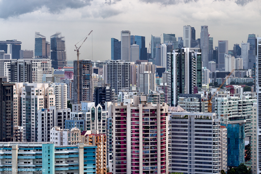 Singapur Großstadt Hochhäuser Häusermeer eng