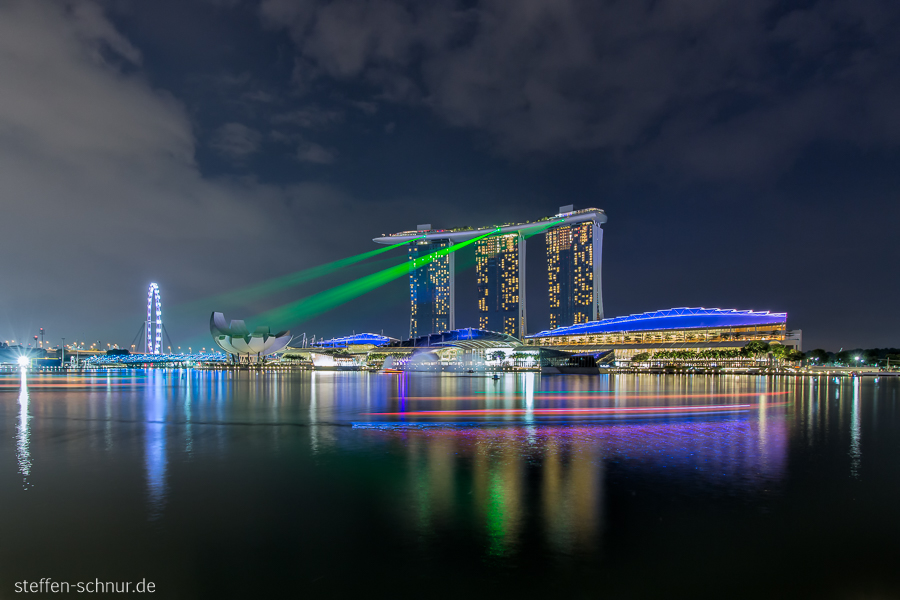 Marina Bay Sands Singapur Laser Lichtstrahlen