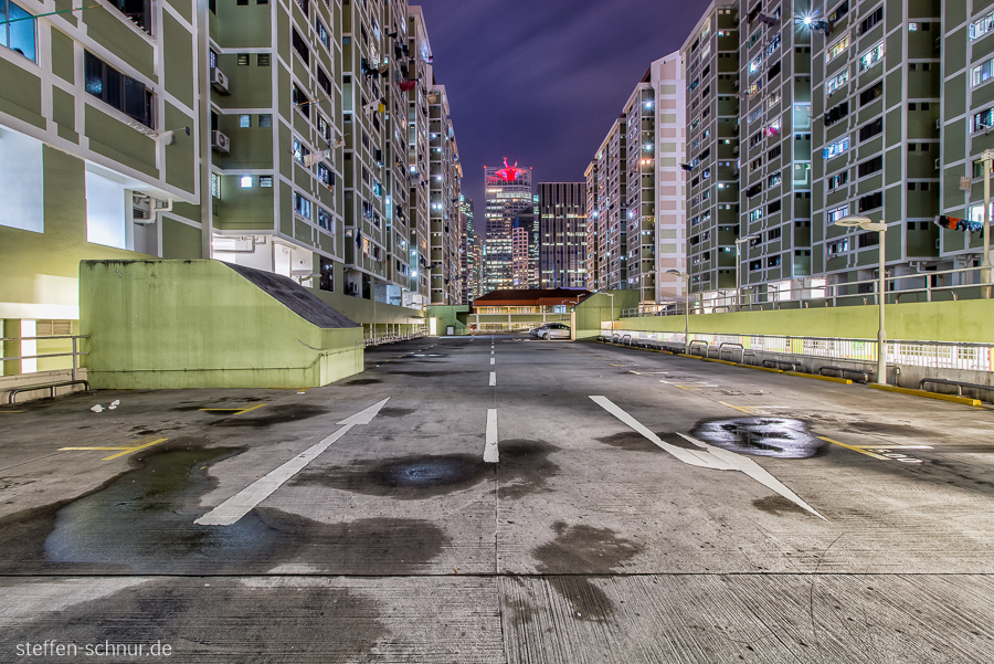 Singapur Parkplatz Wohnblock