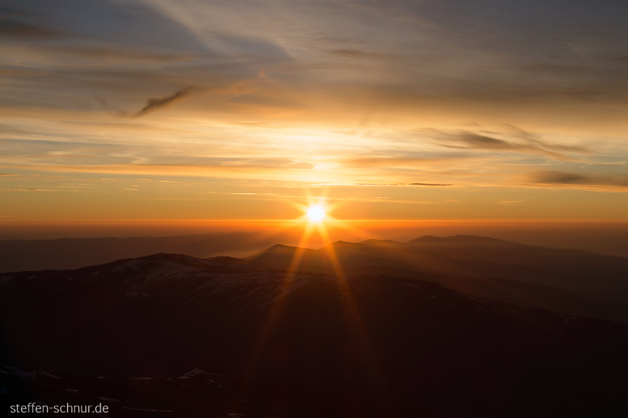 Berge Sonnenaufgang Sierra Nevada Spanien Andalusien Sonne erhöhte Sicht