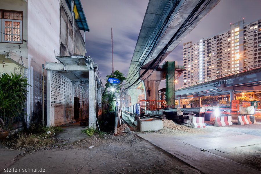 Pehet Kasem Abbruch Strassenschild Bangkok Thailand Abriss Baustelle