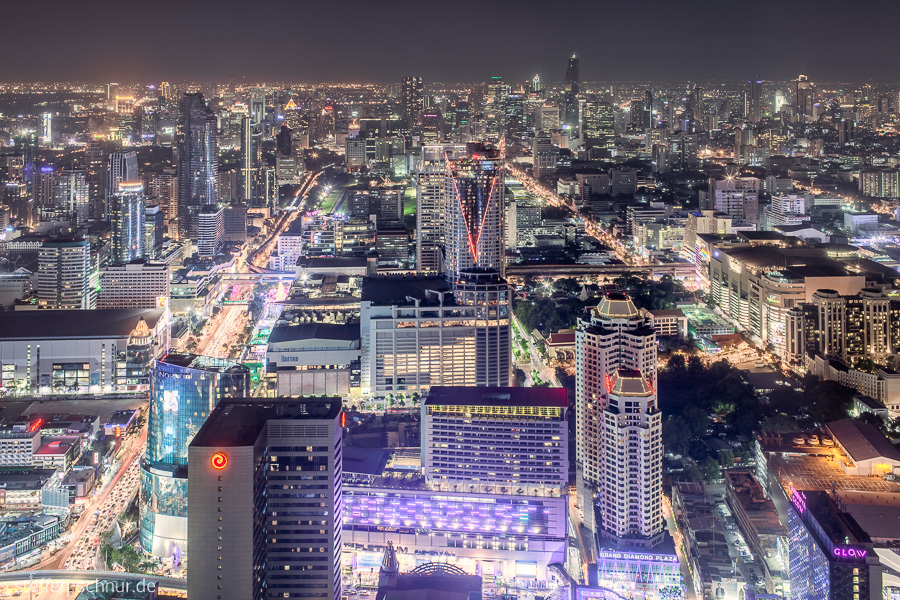 Skyline Bangkok Thailand Großstadt Hochhaus Lichter Nacht