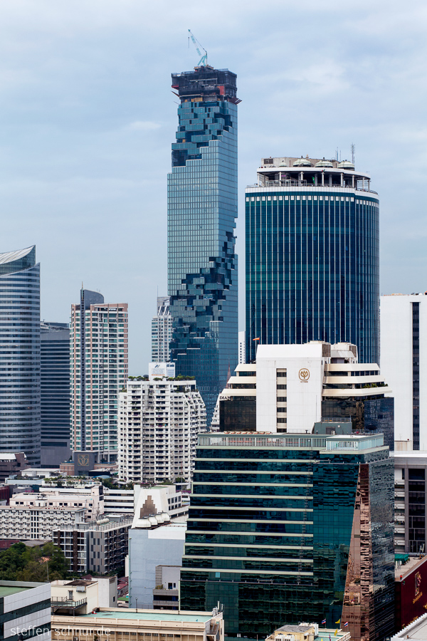 Skyline Bangkok Thailand Baustelle Hochhäuser
