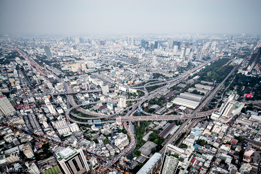Skyline Bangkok Thailand Großstadt Hochstrasse erhöhte Sicht