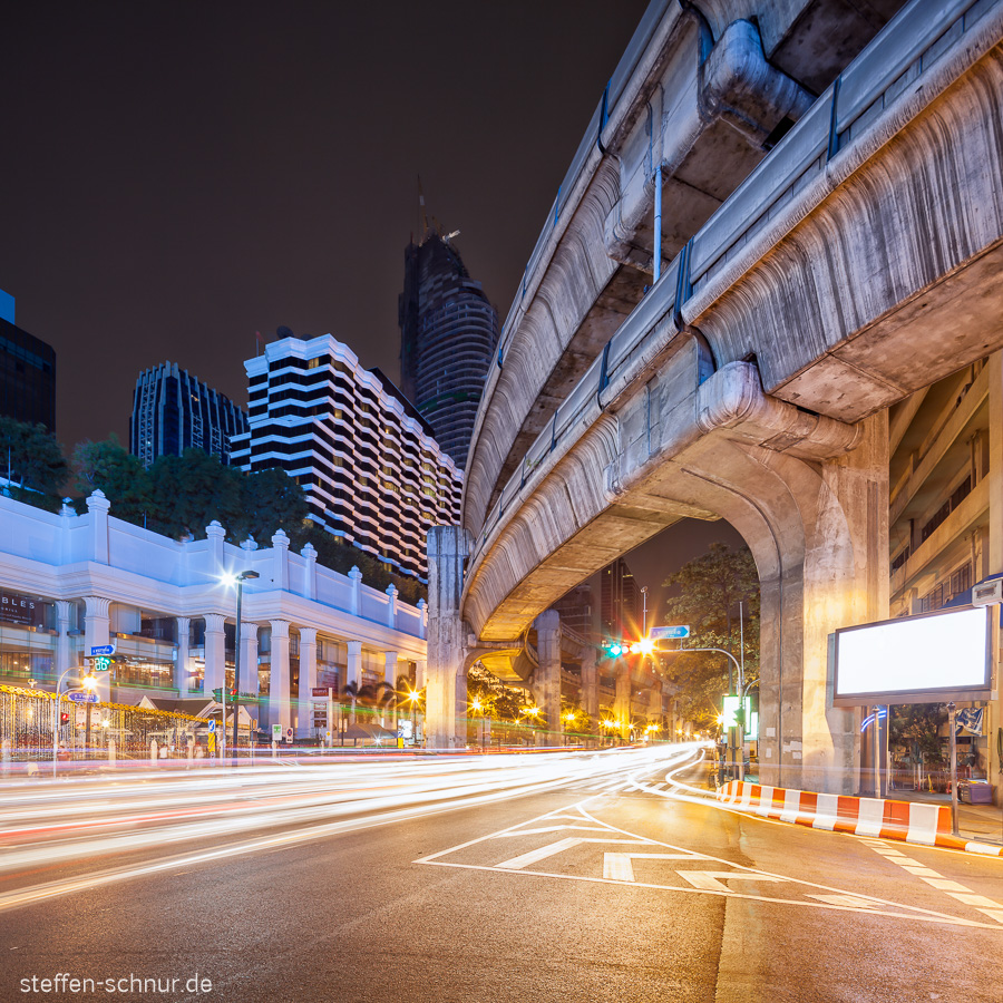 Bildschirm Bangkok Thailand Brücke Kreuzung Nacht Strasse
